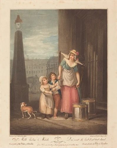 Milk below Maids by Luigi Schiavonetti, print, 1793