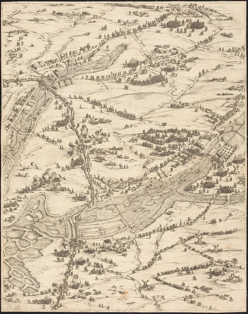 The Siege of La Rochelle [plate 7 of 16; set comprises 1952.8.97-112] by Jacques Callot, print, 1628-1631