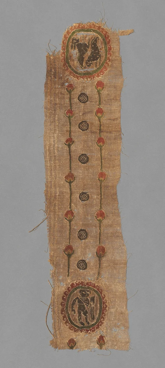 Fragment with Two Roundels and a Band by Unknown, textile, 600-799