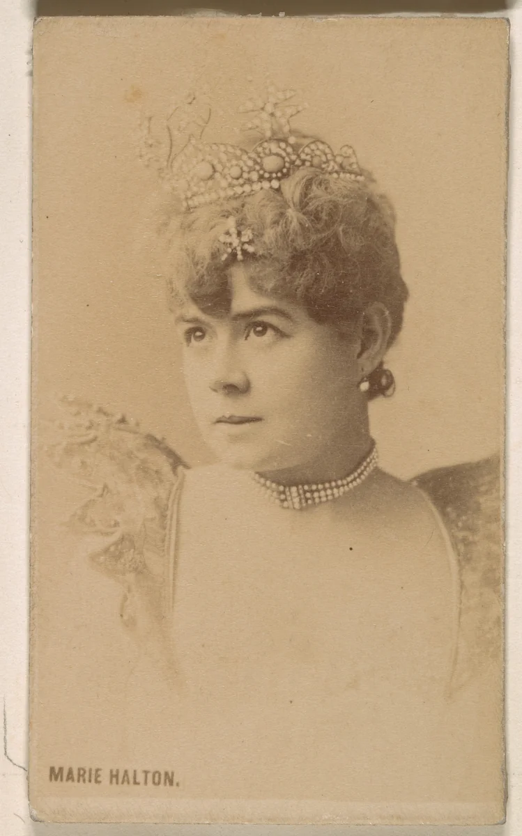 Marie Halton, from the Actresses series (N246), Type 1, issued by Kinney Brothers to promote Sporting Extra Cigarettes by Kinney Brothers Tobacco Company, photograph, 1888-1892