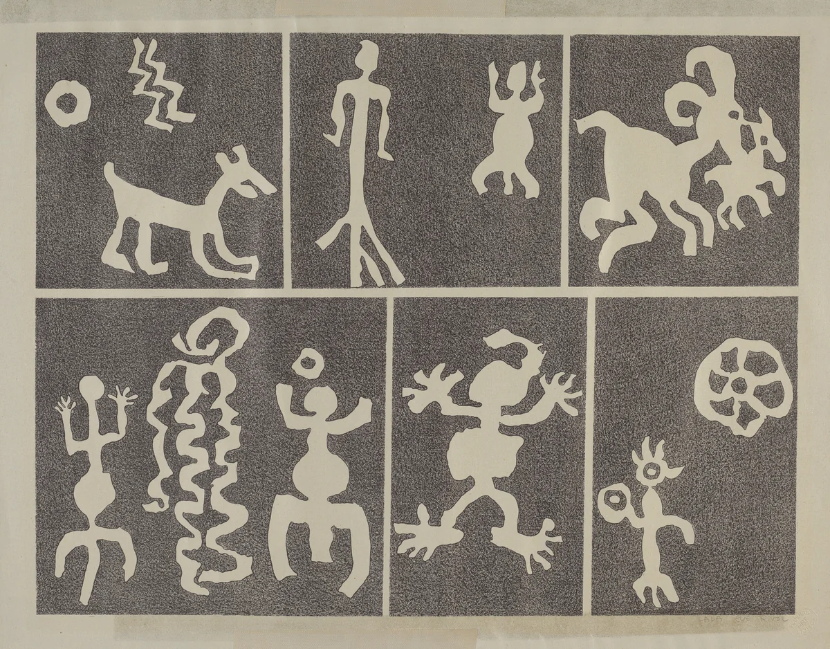Petroglyph Design by Lala Eve Rivol, index of american design, 1935-1942