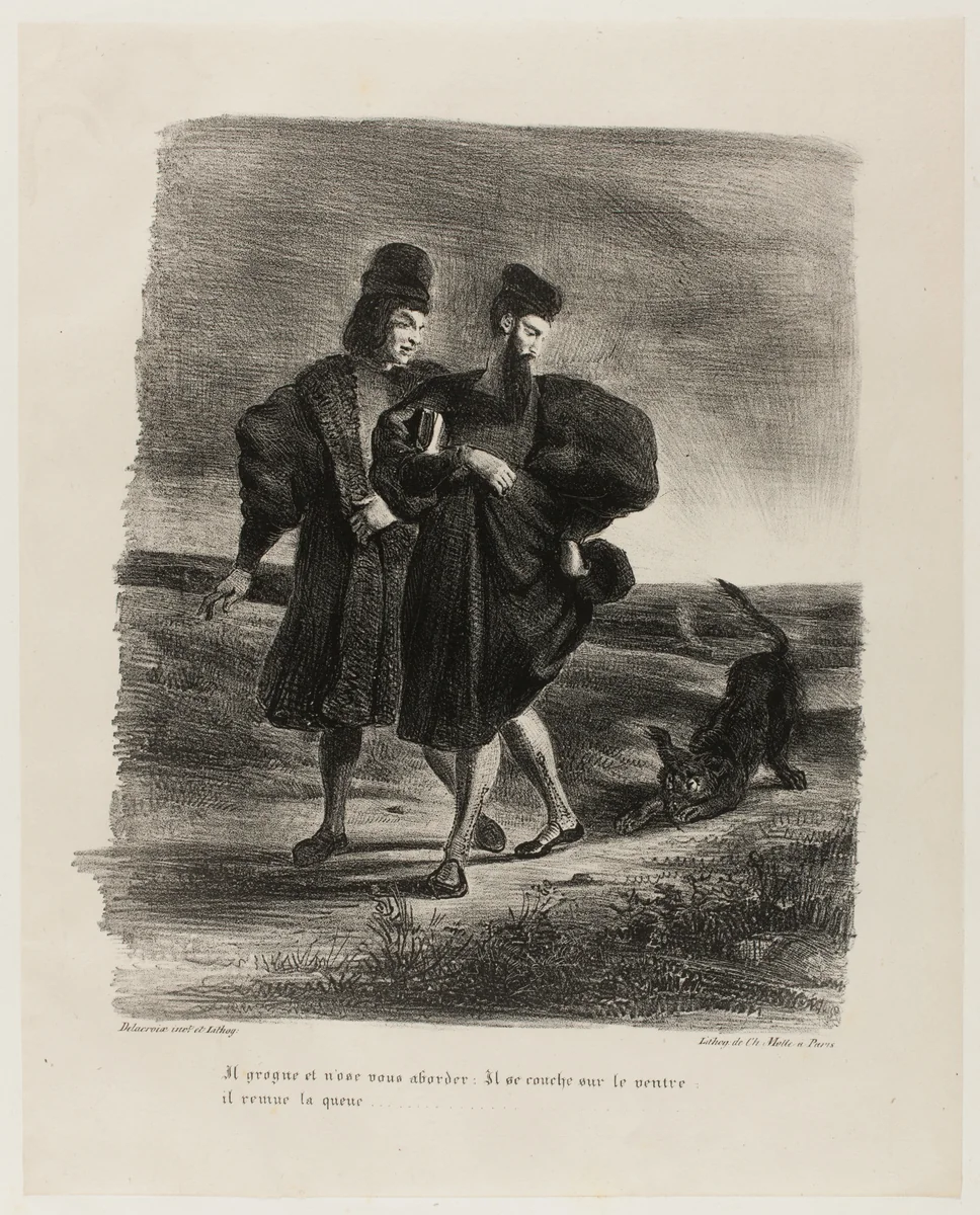 Faust, Mephistopheles and the Poodle, from Faust by Eugène Delacroix, print, 1828