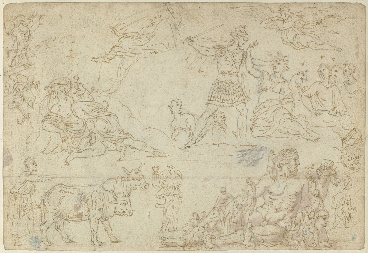 Fresco en reliëfs by anonymous, drawing, 1550-1570