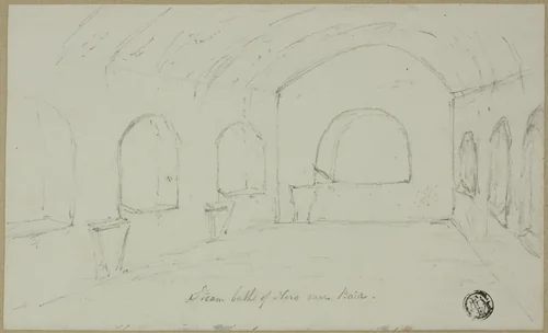Steam Baths of Nero Near Baiae by Unknown Artist, drawing, 1800-1899