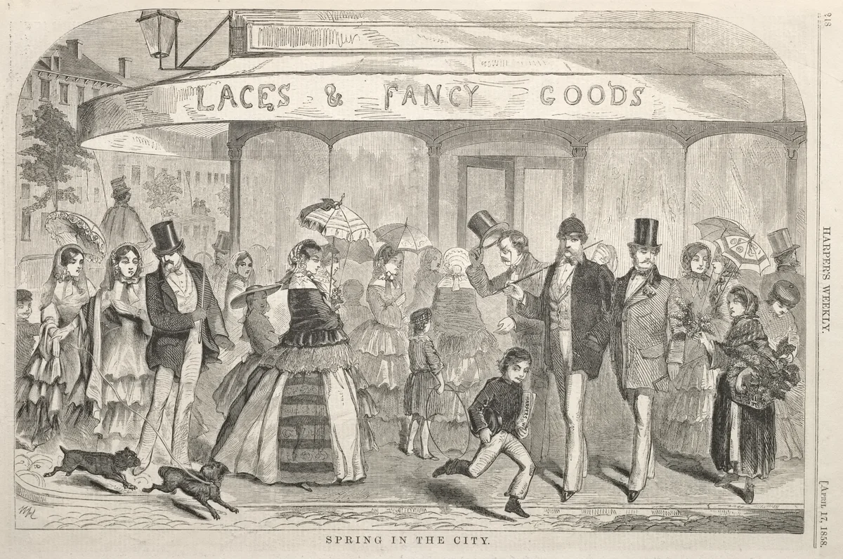 Spring in the City by Winslow Homer, print, 1858