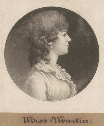 Miss Martin by Charles B. J. Févret de Saint-Mémin, print, 1802
