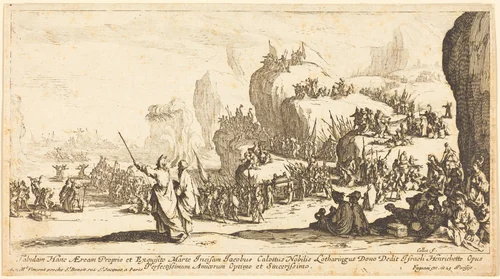 The Crossing of the Red Sea by Jacques Callot, print, 1629