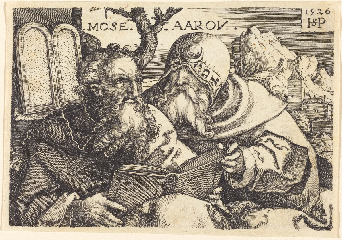 Moses and Aaron by Sebald Beham, print, 1526
