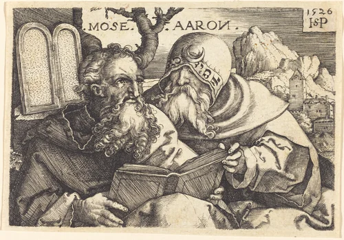 Moses and Aaron by Sebald Beham, print, 1526