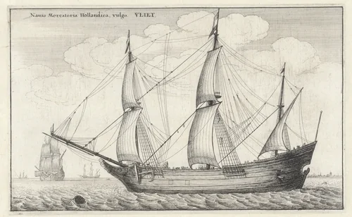 Nederlands fluitschip by Wenceslaus Hollar, print, 1647