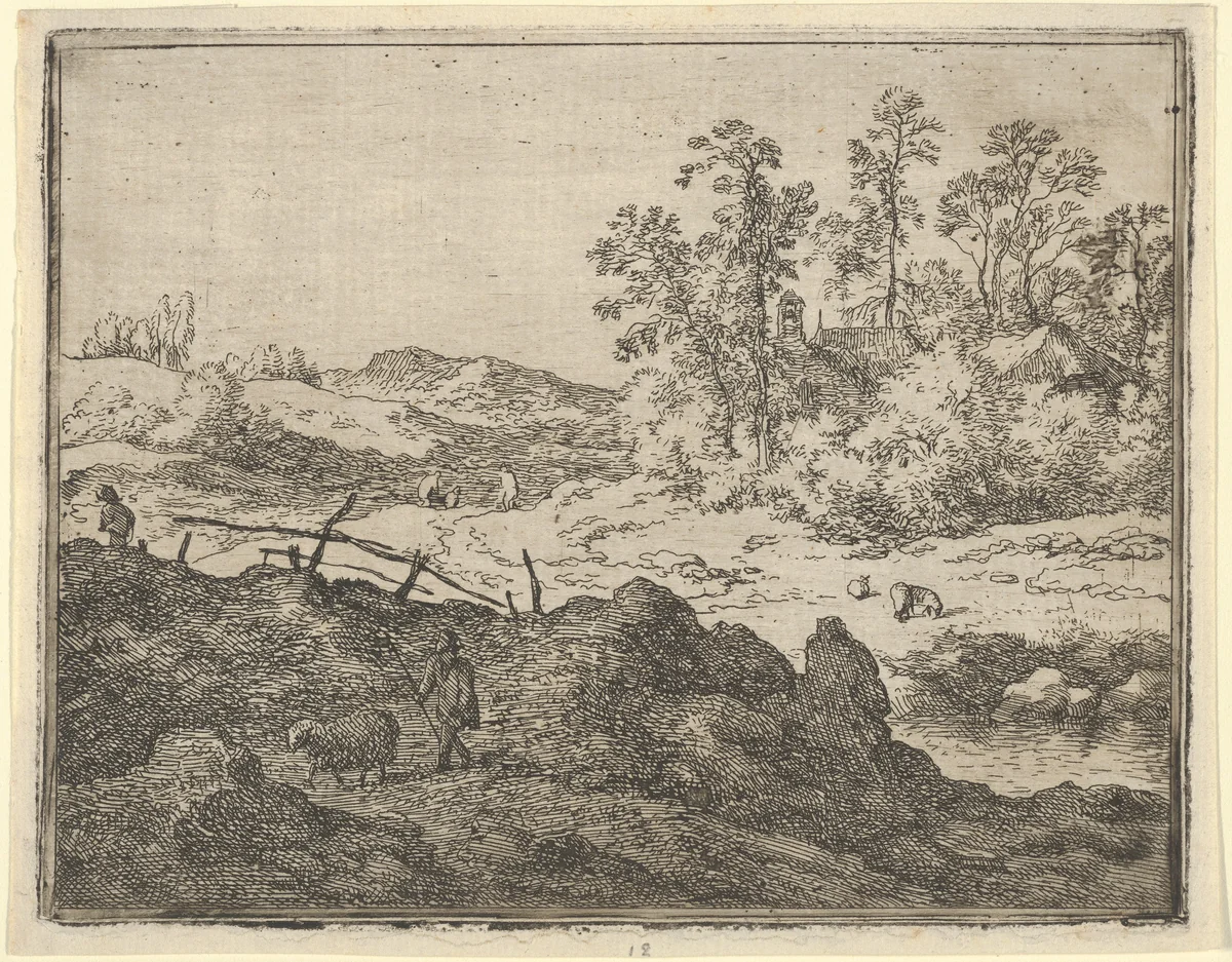The Shepherd and the Lamb by Allart van Everdingen, print, 1621-1675
