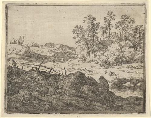 The Shepherd and the Lamb by Allart van Everdingen, print, 1621-1675