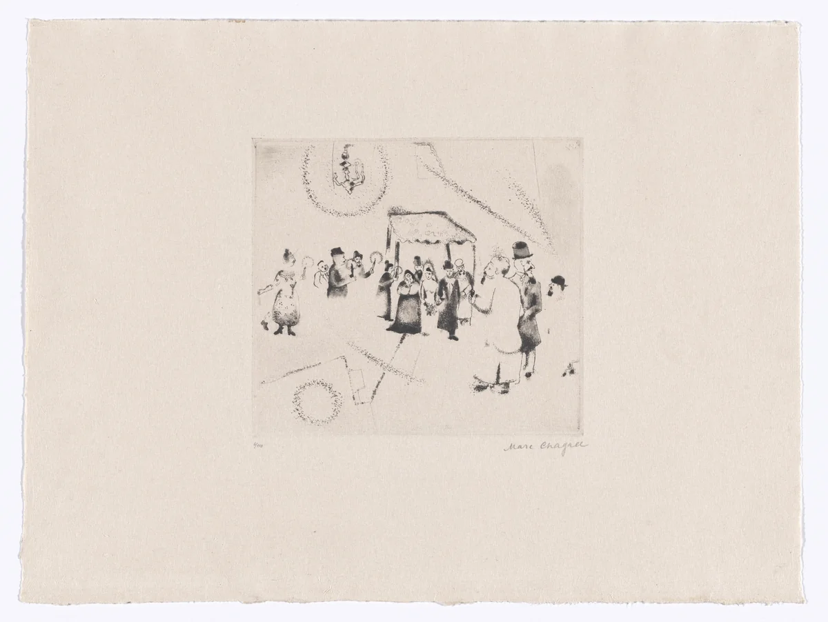 The Wedding (Hochzeit) from My Life (Mein Leben) by Marc Chagall, illustrated book, 1922