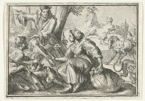 Titelblad voor het pamflet: De Gefopte Bedrieger, 1702 by Romeyn de Hooghe, print, 1702