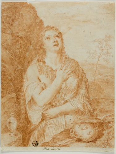 Penitent Magdalene by Tiziano Vecellio, drawing, 1700-1799