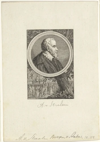 Portret van Antoon van Straalen by Reinier Vinkeles, print, 1783-1795