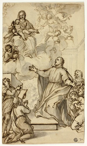 Vision of Philip Neri by Anthonie van Dyck
Carlo Maratti, drawing, 1600-1799
