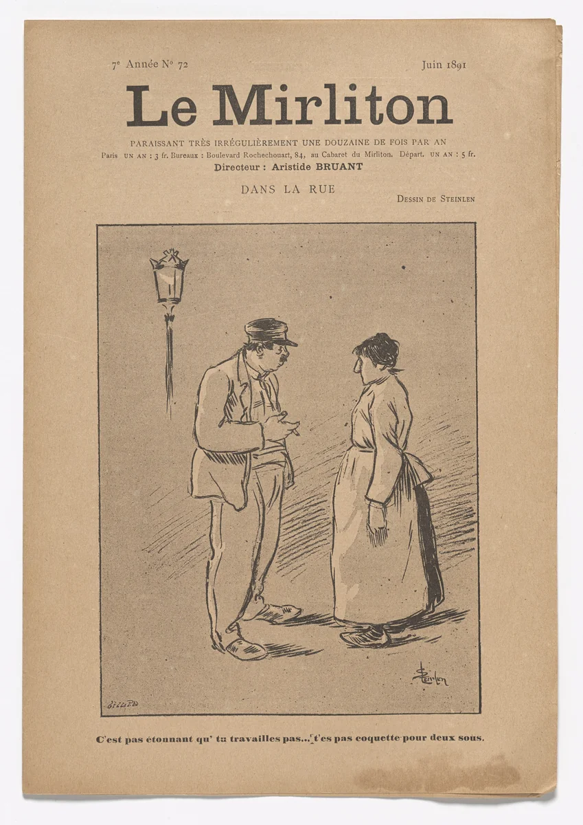Le Mirliton, no. 72 by Théophile-Alexandre Steinlen, periodical, 1891