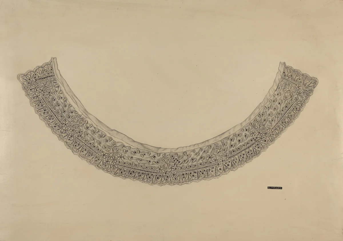 Embroidered Linen Collar by Edith Miller, index of american design, 1937