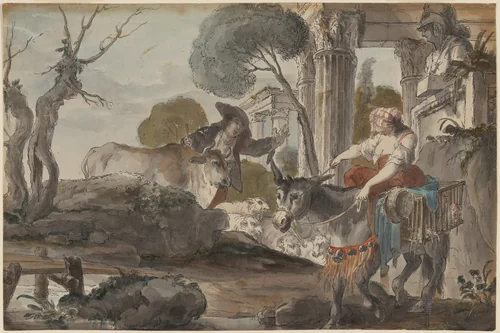 Arcadian Landscape by Giovanni David, drawing, 1770-1780
