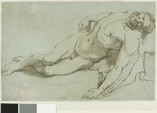 The Dead Christ (recto); Child's Head (verso) by Charles Le Brun, drawing, 1646-1799