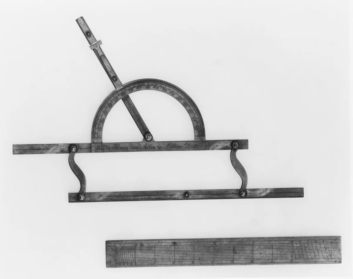 Parallel Rule with Protractor and Plotting Scale by Lebbeus Dod, artwork, 1796
