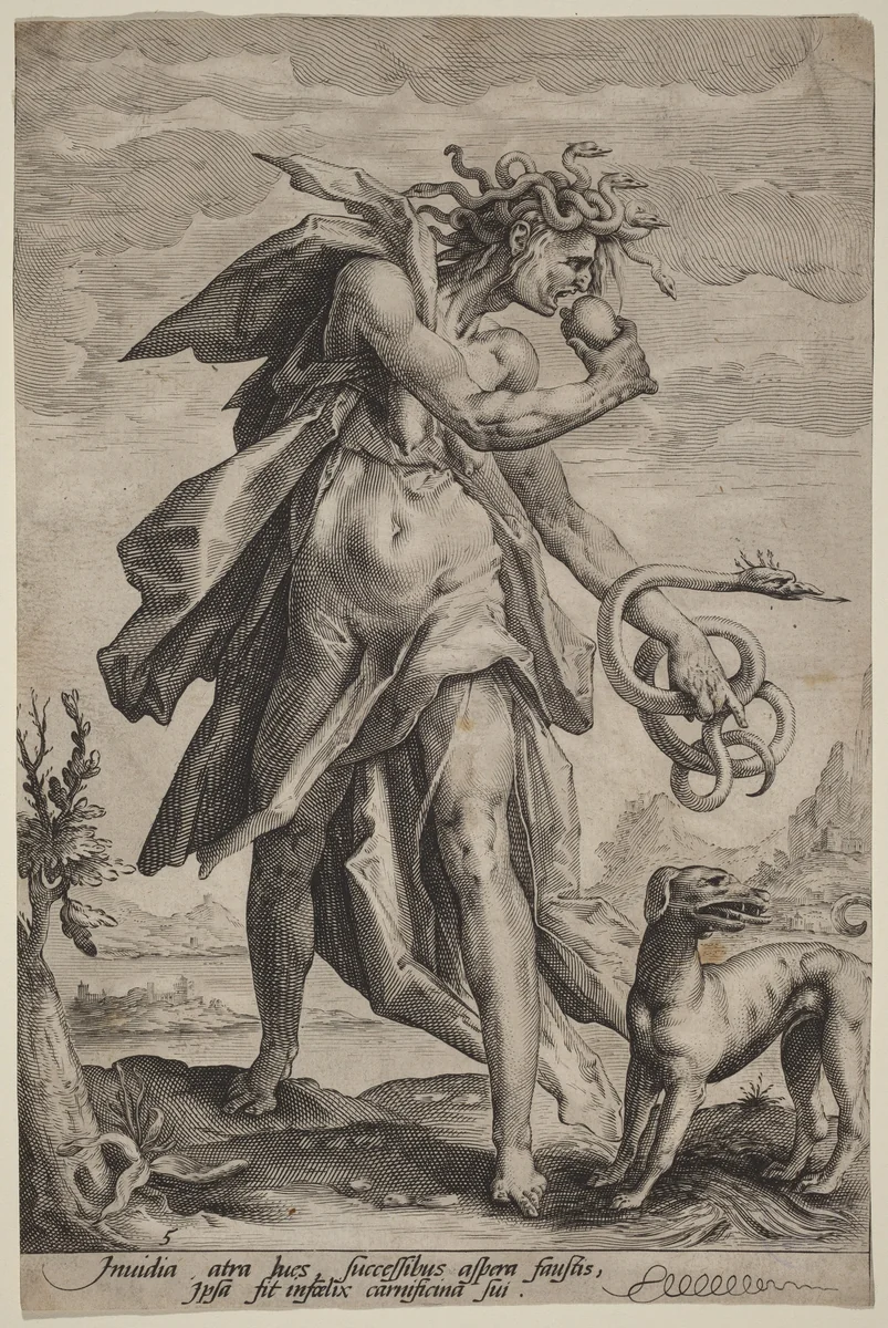 Envy by Jacob Matham, print, 1571-1631