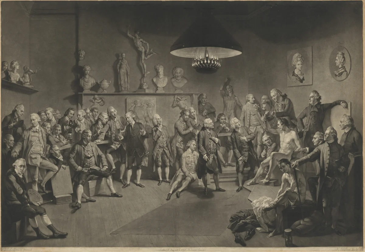 The Royal Academy of Arts by Richard Earlom
Johann Zoffany, print, 1773