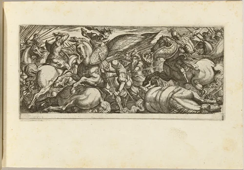 Battle between Cavalry and Infantry by Antonio Tempesta, print, 1555-1630