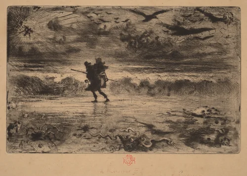 The Marine Painter (Le Peintre de Marine) by Félix-Hilaire Buhot, print, 1847-1898