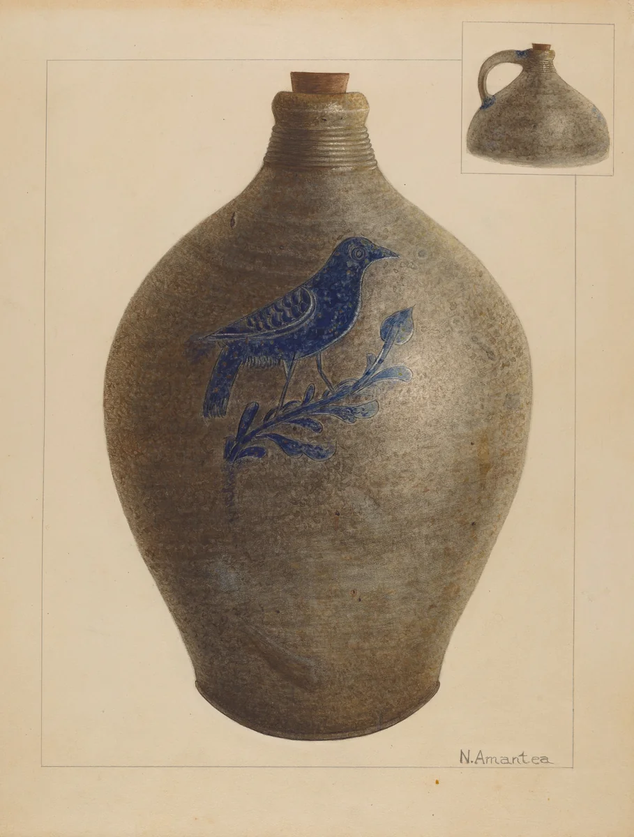 Jug by Nicholas Amantea, index of american design, 1936
