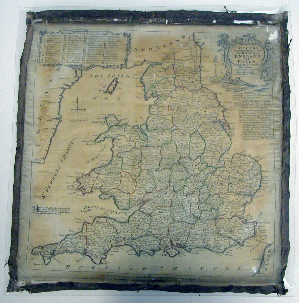 Panel (Map) by England, textile, 1784