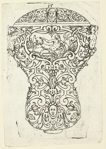 Plate 15, from twenty ornamental designs for goblets and beakers by Master A.P. German, print, 1604