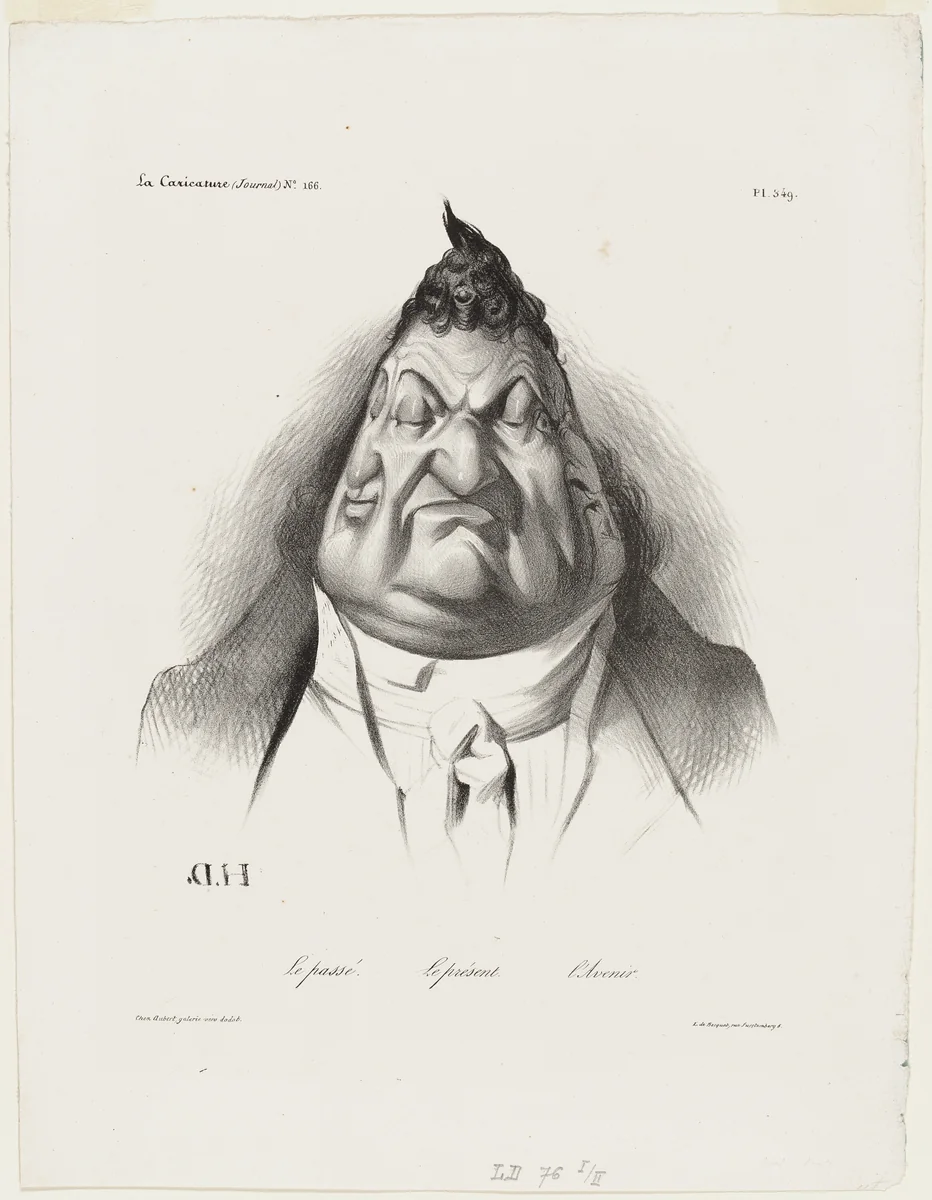 The Past, the Present, the Future, plate 349 by Honoré-Victorin Daumier, print, 1834