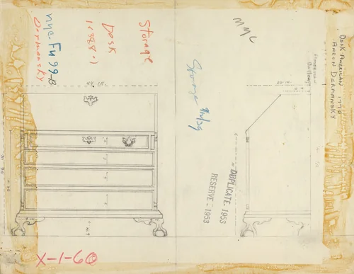 American Desk by Aaron Dermansky, index of american design, 1953
