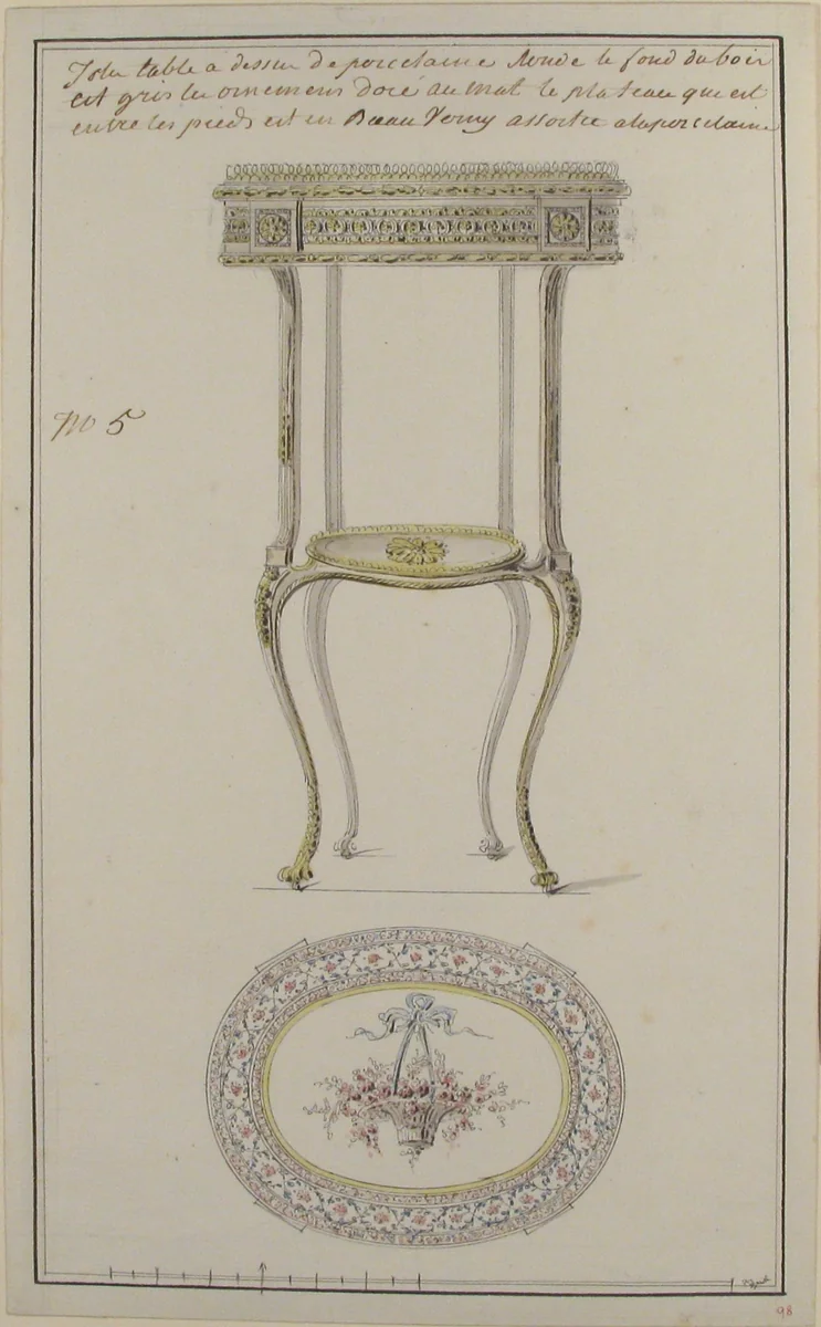 Design for an Occasional Table by anonymous, drawing, 1765-1790