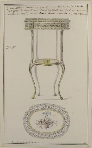 Design for an Occasional Table by anonymous, drawing, 1765-1790
