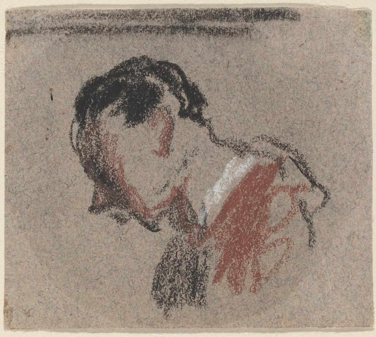 Head of a Man by Honoré Daumier, drawing, 1808-1879