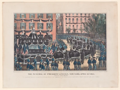The Funeral of President Lincoln, New York, April 25th, 1865, Passing Union Square by Currier & Ives, print, 1865