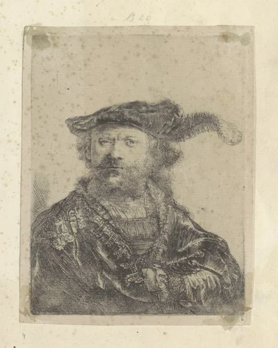 Zelfportret met gepluimde fluwelen baret by Rembrandt van Rijn, book, 1638