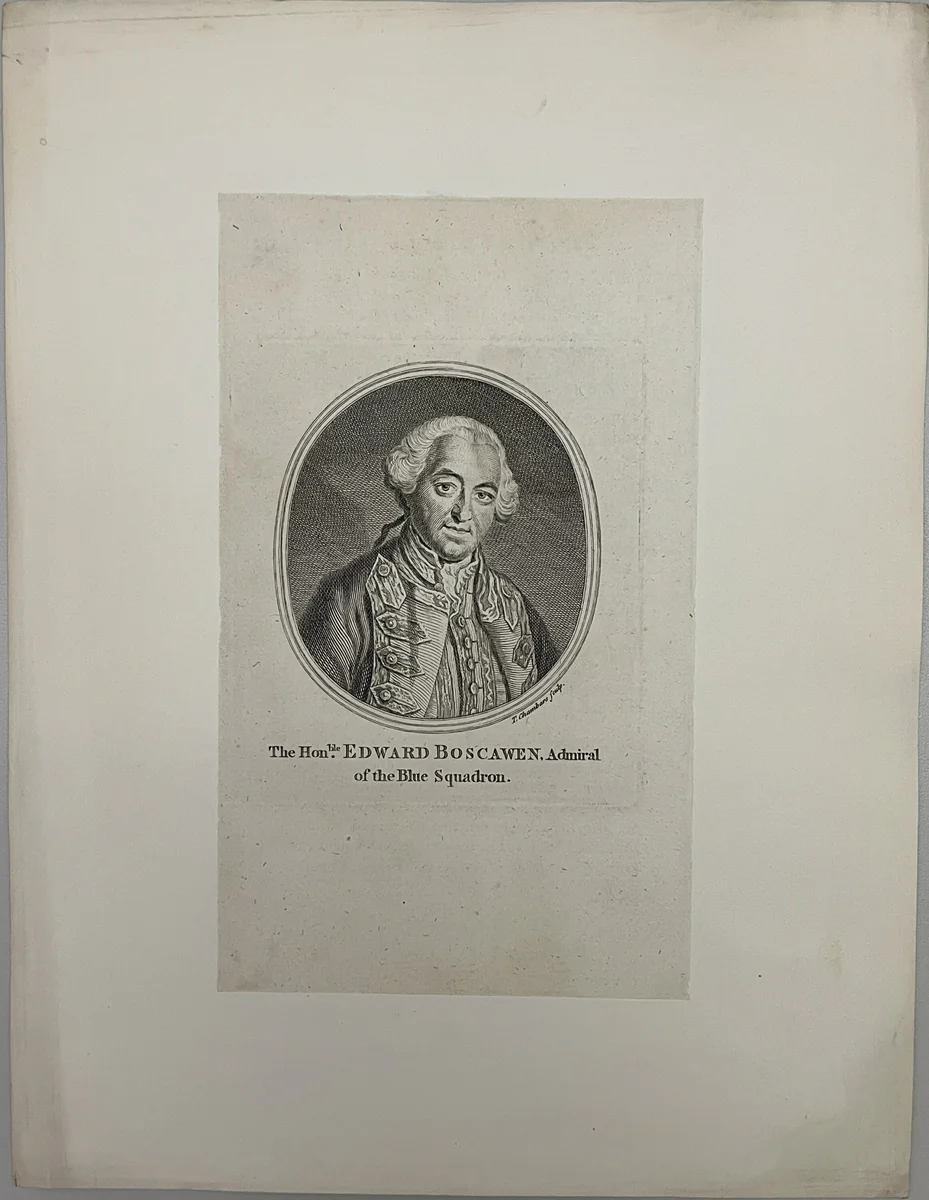 The Honorable Edward Boscawen, Admiral of the Blue Squadron by Thomas Chambers, other, 1744-1789