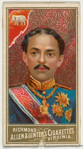 King of Siam, from World's Sovereigns series (N34) for Allen & Ginter Cigarettes by Allen & Ginter, print, 1889