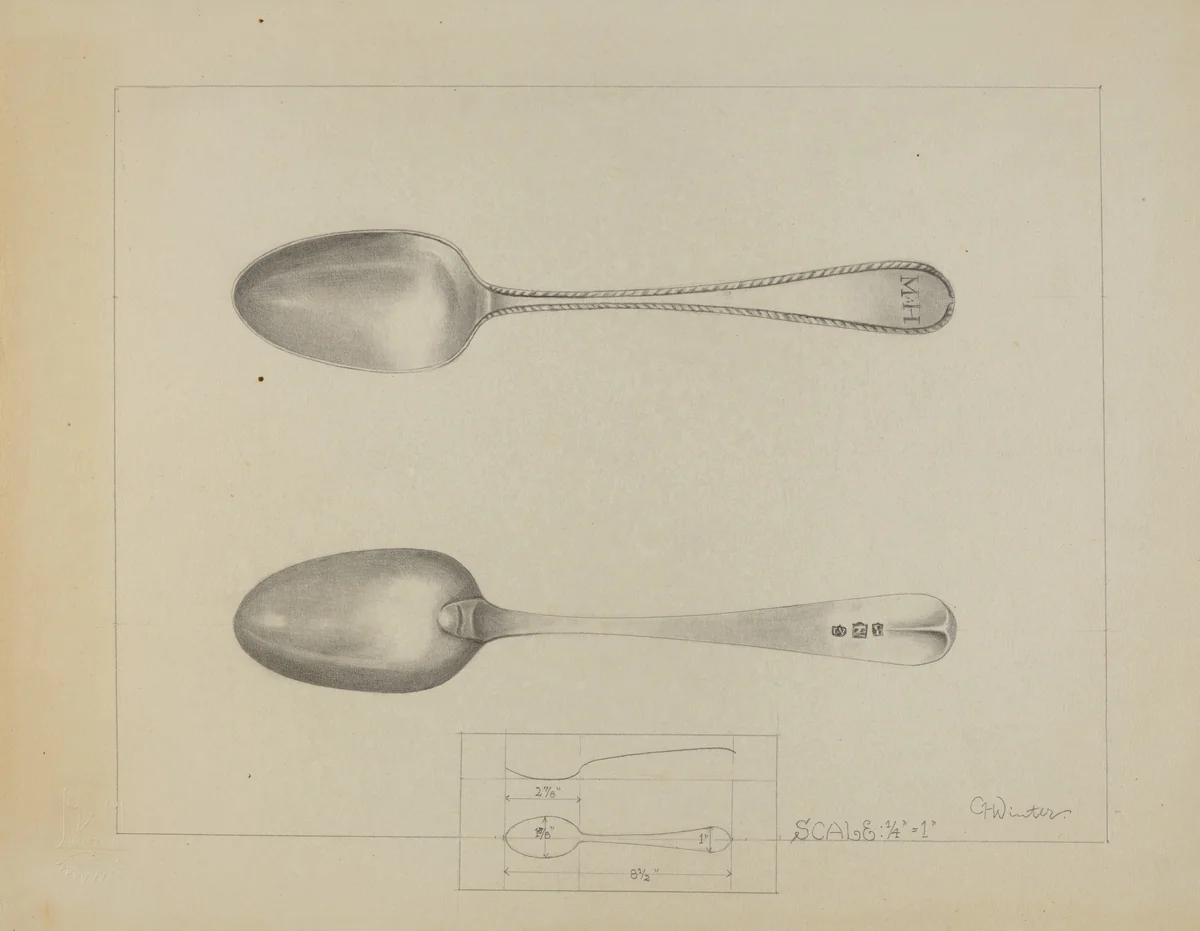 Silver Spoon by Charlotte Winter, index of american design, 1936