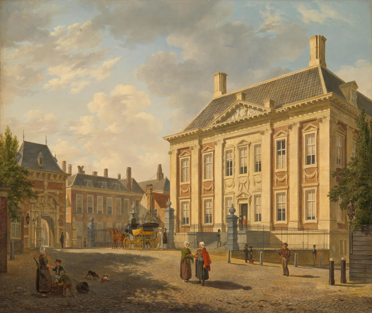 The Mauritshuis in The Hague by Bartholomeus van Hove, painting, 1825