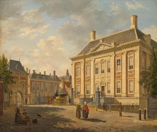The Mauritshuis in The Hague by Bartholomeus van Hove, painting, 1825