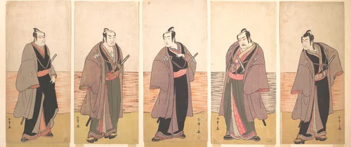 Ichikawa Danjuro V as a Chivalrous Commoner (Gonin Otoko) from the Play "Hatsumonbi kuruwa Soga" by Katsukawa Shunshô (勝川春章), print, 1780