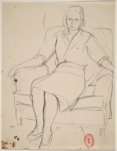Untitled [woman resting in an armchair] by Richard Diebenkorn, drawing, 1955-1967