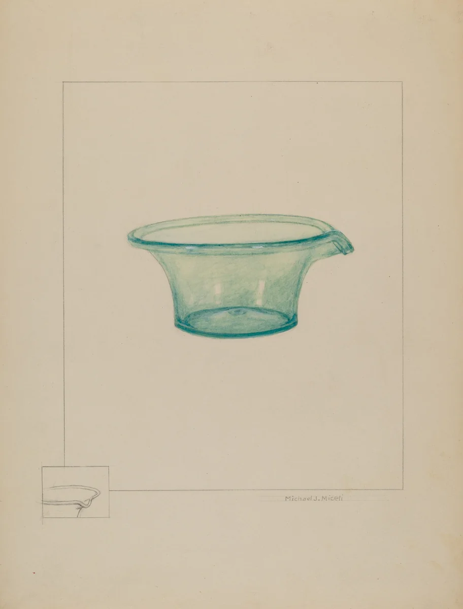 Glass Dish by Michael J. Miceli, index of american design, 1937