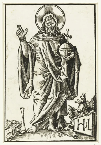 Zegenende Christus (Salvator Mundi) by Unknown, print, 1505-1533