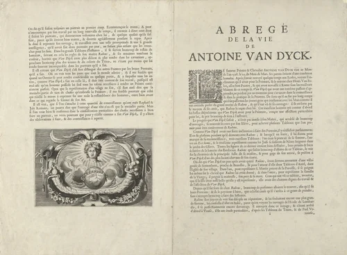 Portret van Anthony van Dyck by Pieter van Gunst, print, 1716